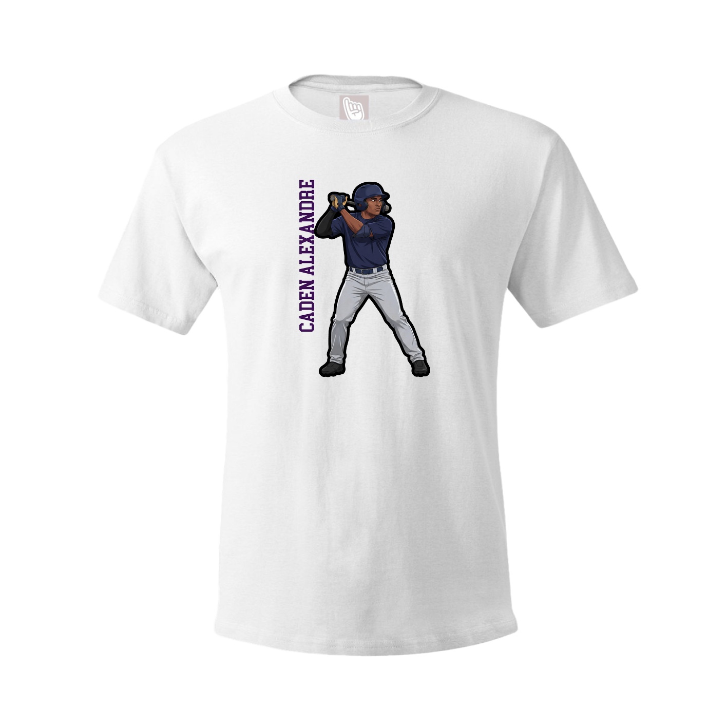 Youth Tee — Name Vertical in White