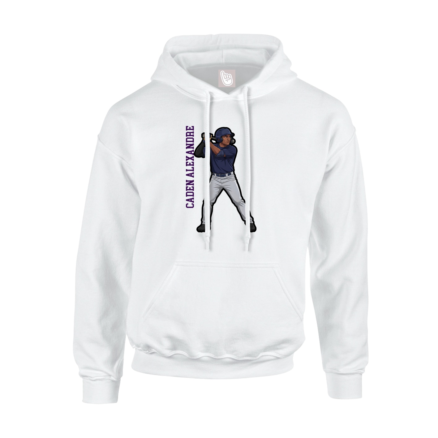 Youth Hoodie — Name Vertical in White