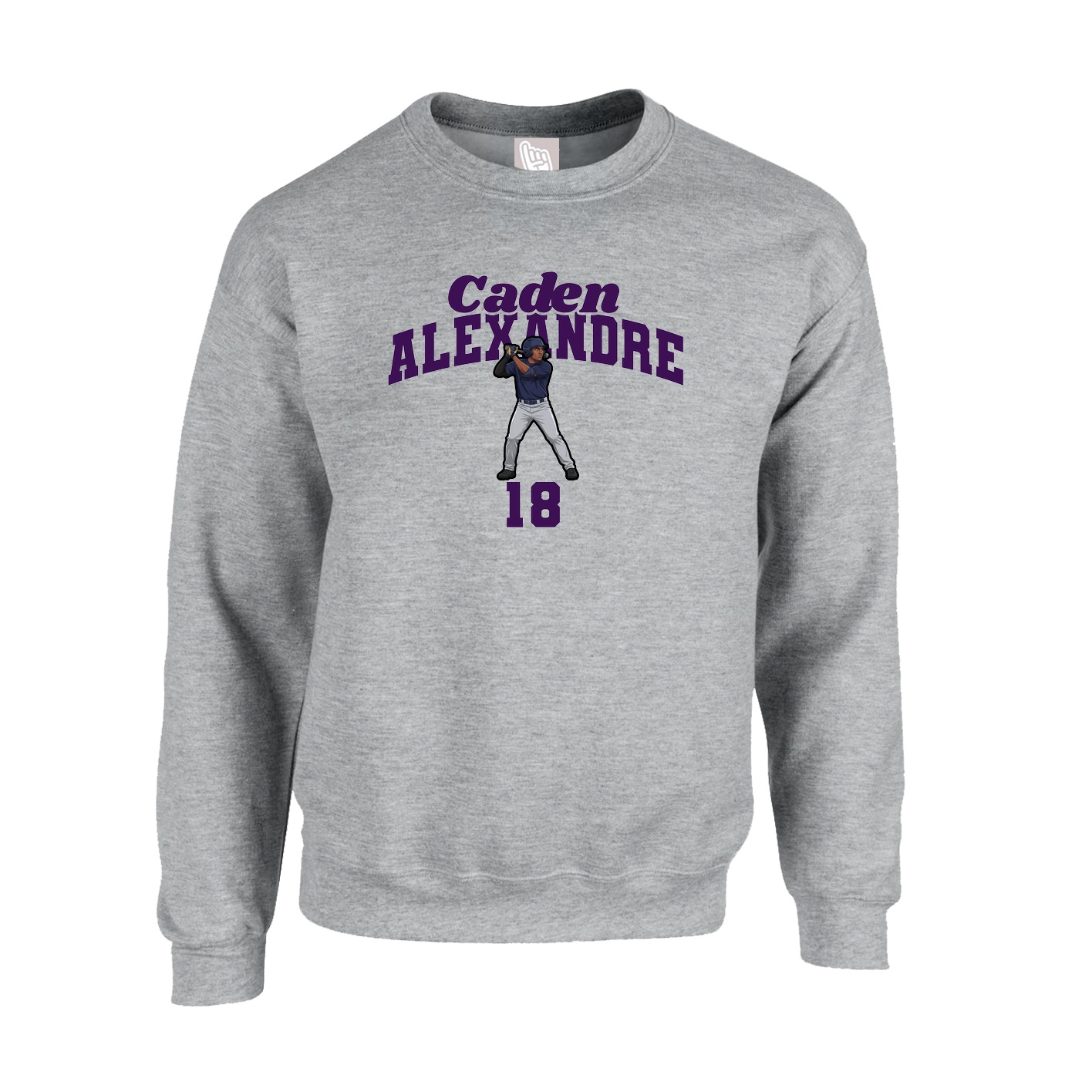 Fleece Crew — Signature Arch in Grey
