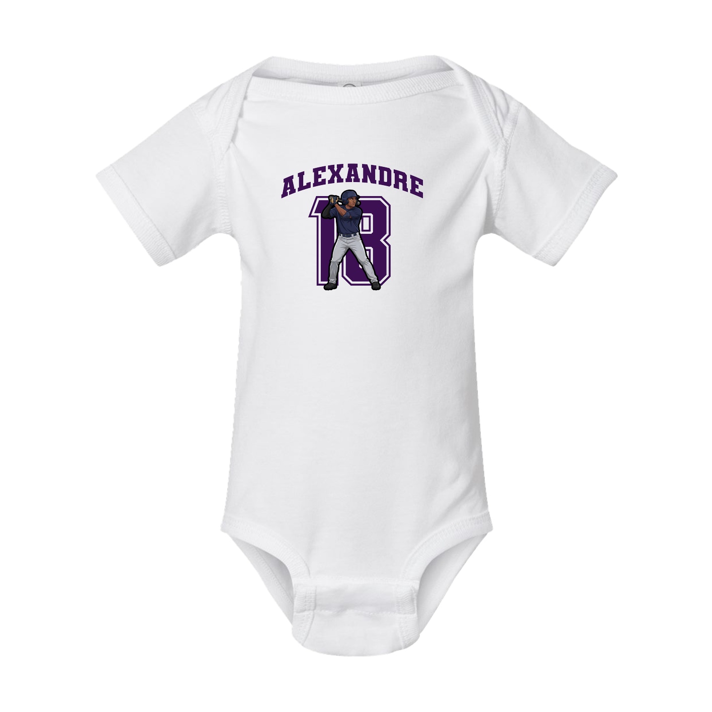 Baby Onesie — Number in White