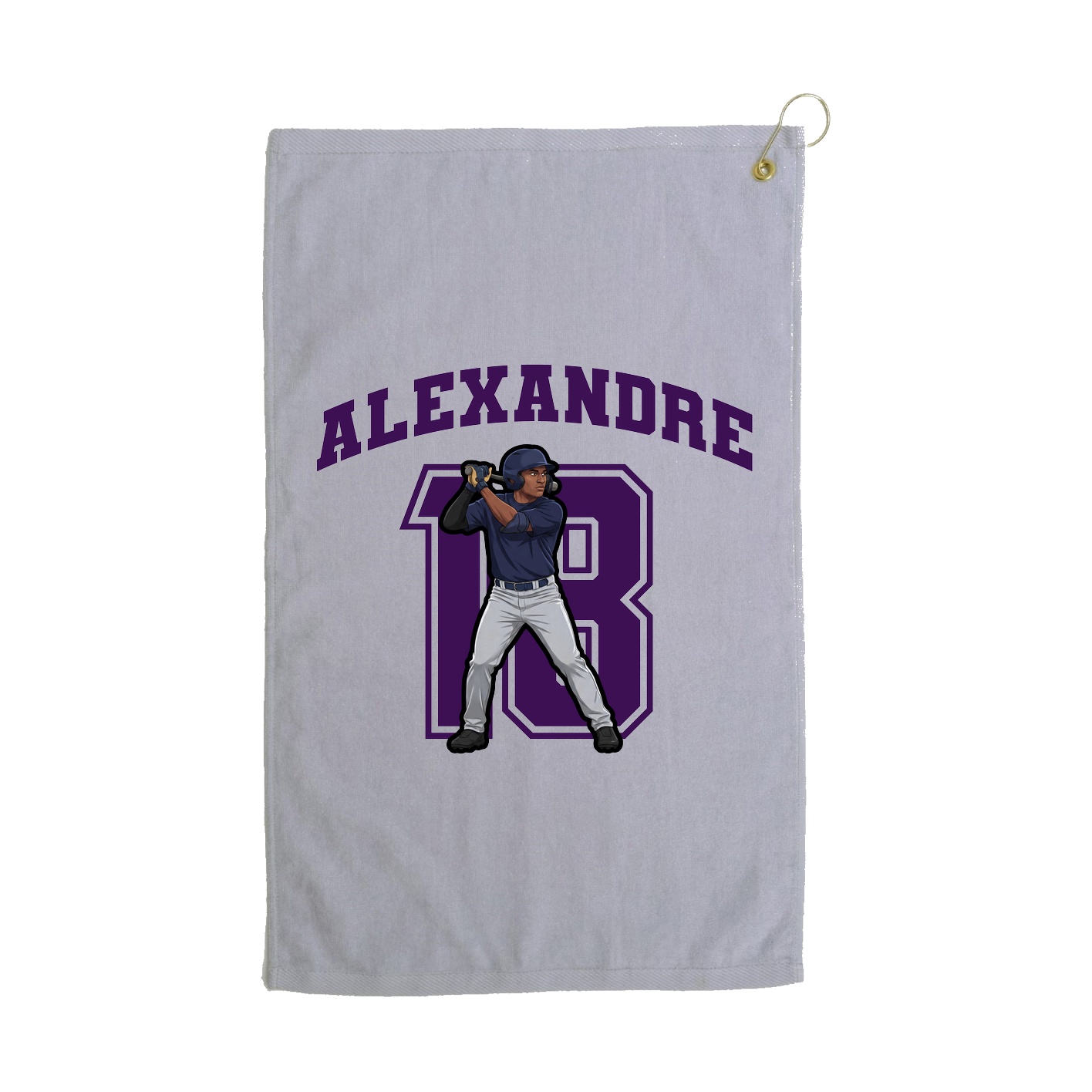 Golf Towel — Number in Grey