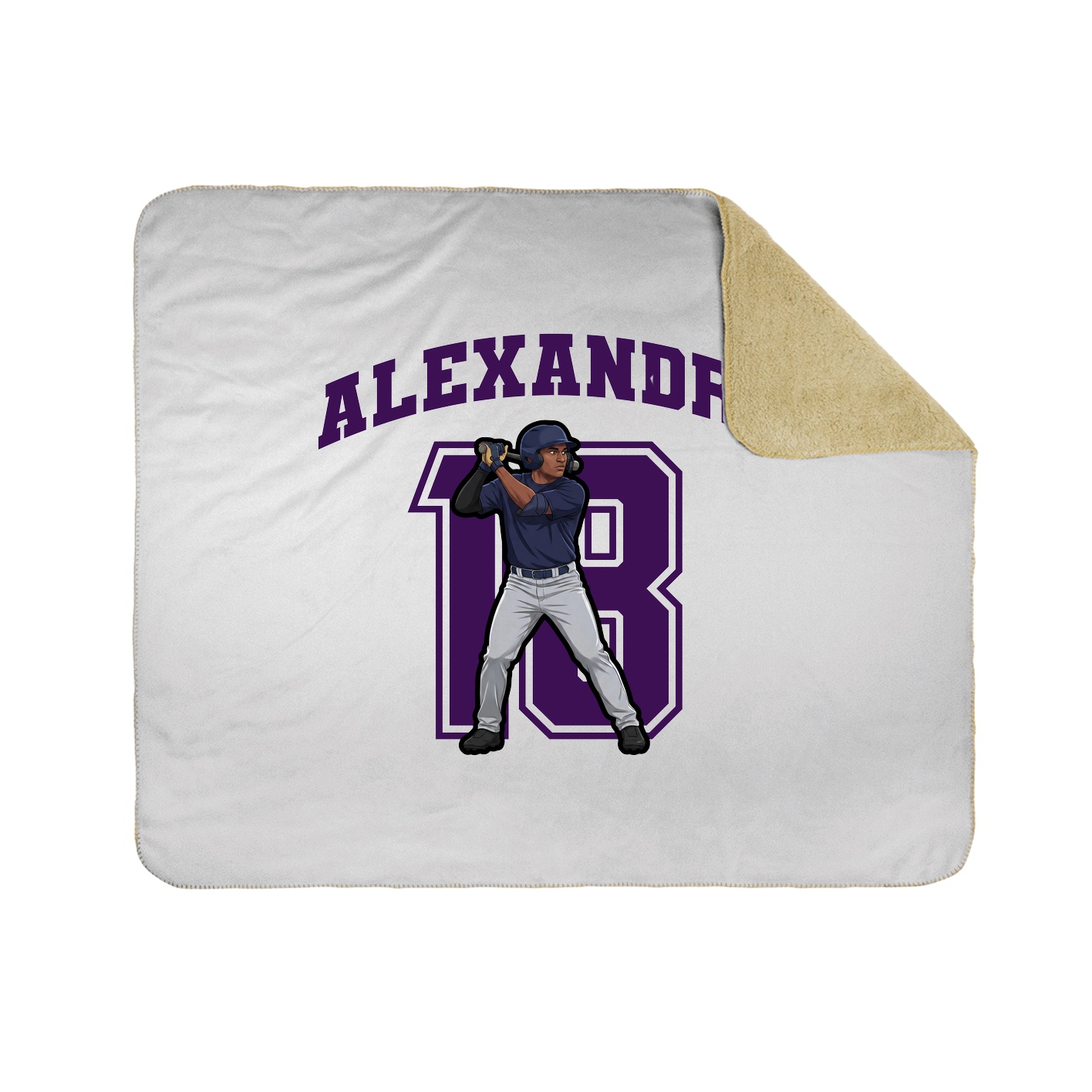 Throw Blanket — Number in White