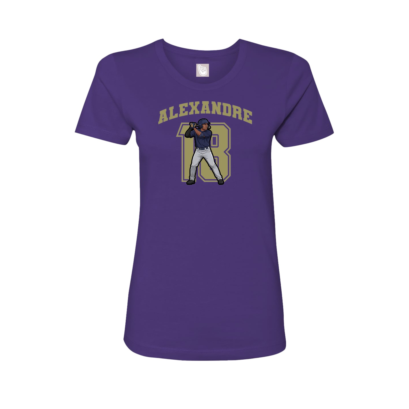 Fitted Women's Tee — Number in Purple