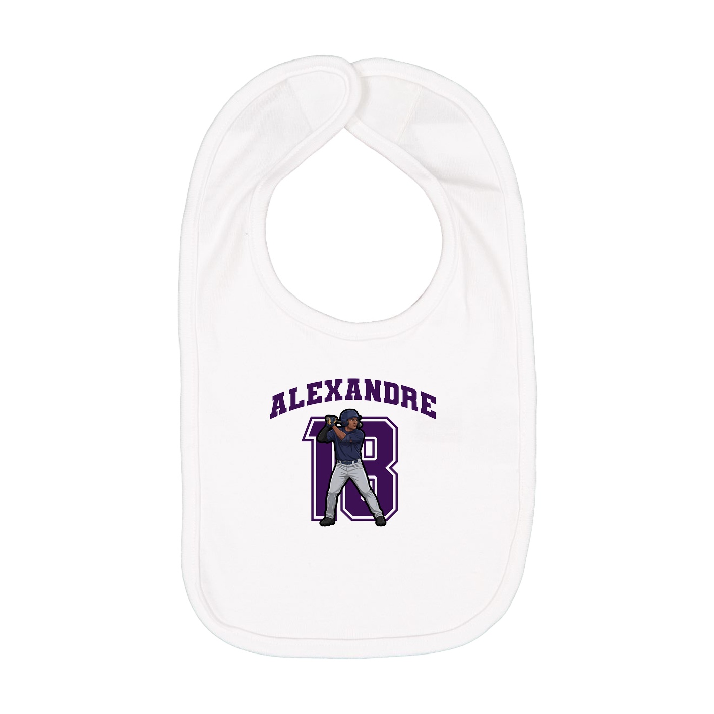 Infant Bib — Number in White