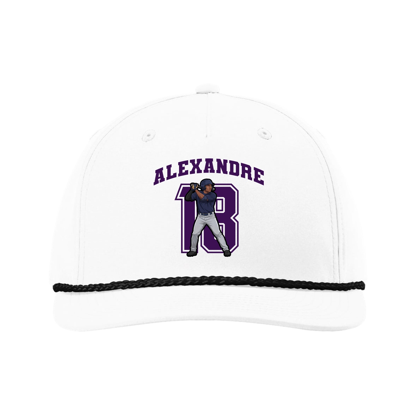 Five-Panel Classic Rope Cap — Number in White