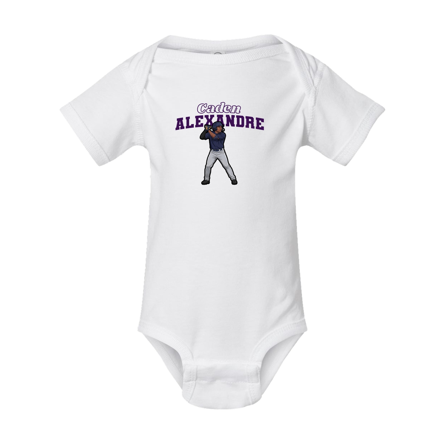 Baby Onesie — Name Arch in White