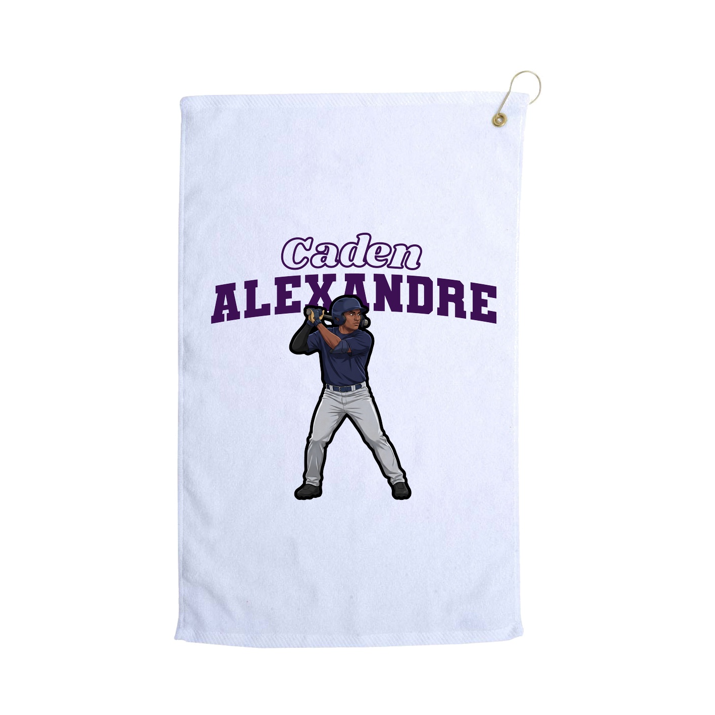 Golf Towel — Name Arch in White