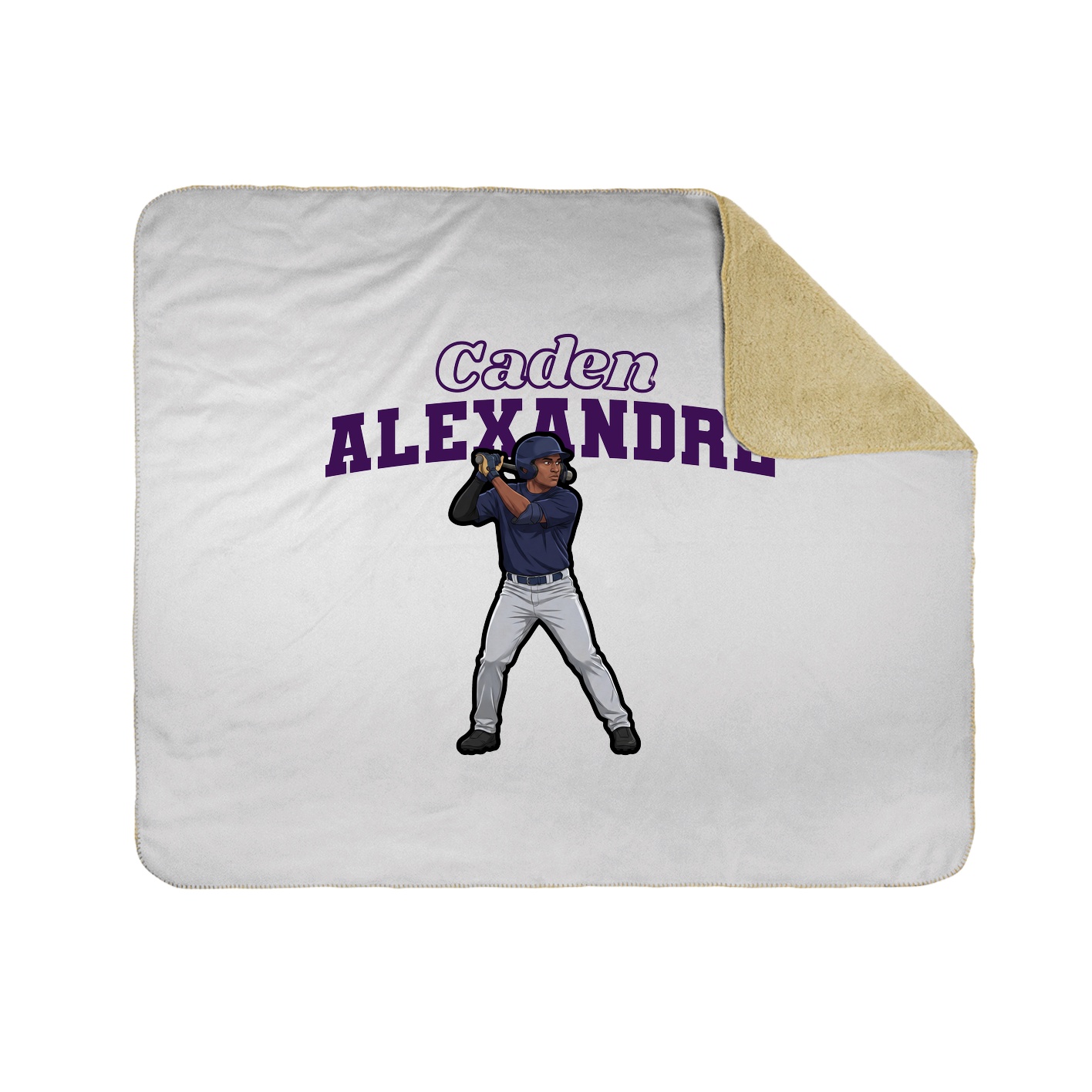 Throw Blanket — Name Arch in White