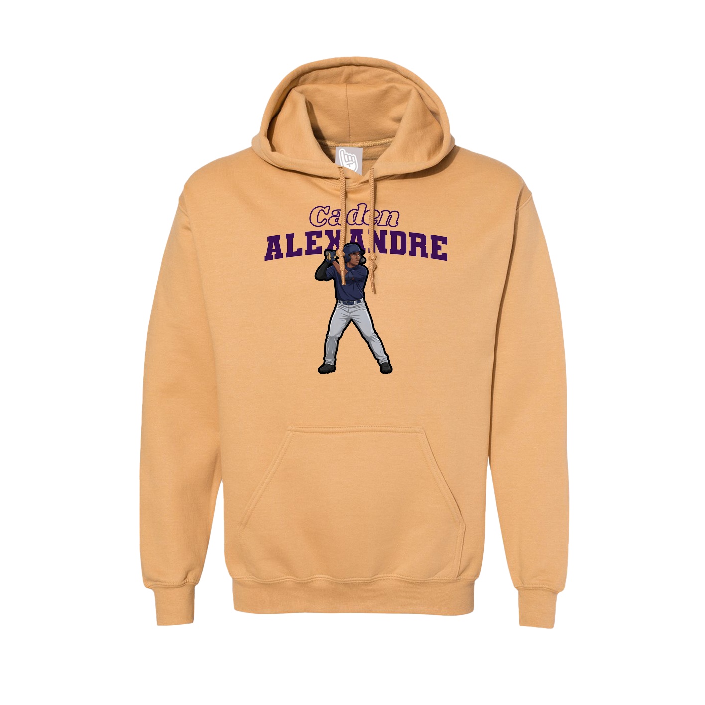 Hoodie — Name Arch in Vegas Gold