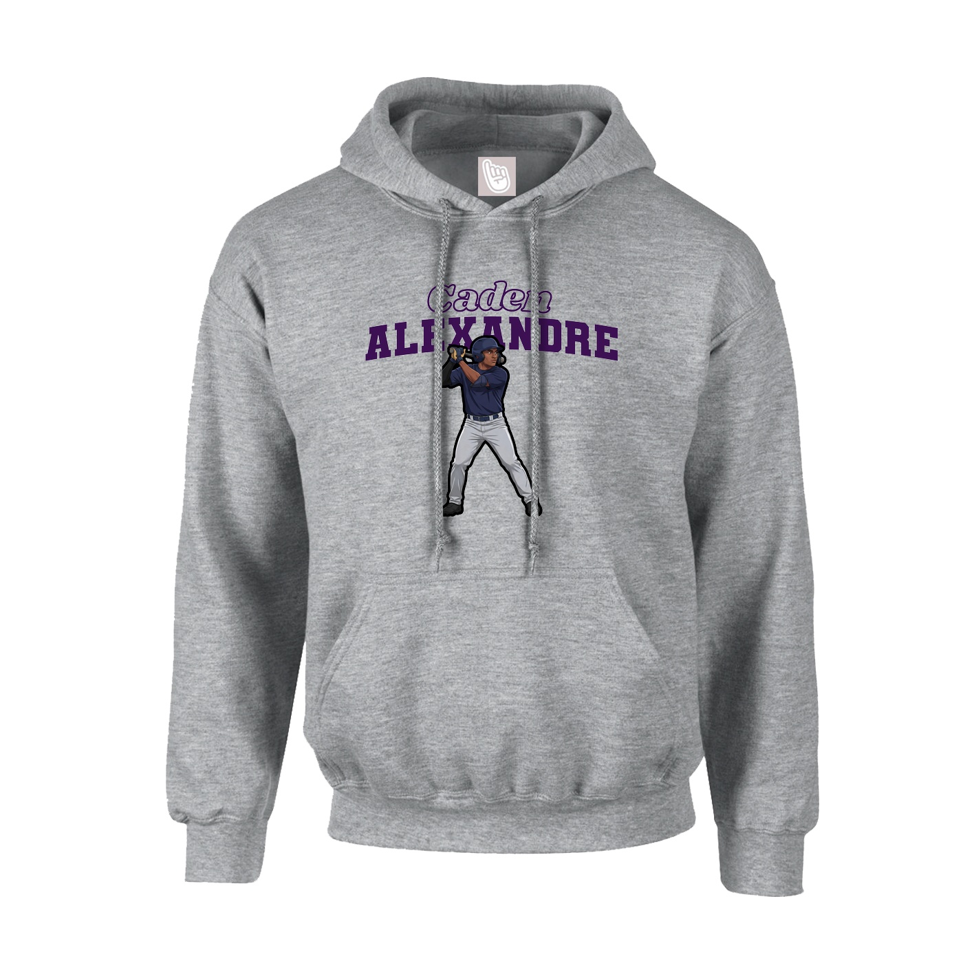 Youth Hoodie — Name Arch in Grey