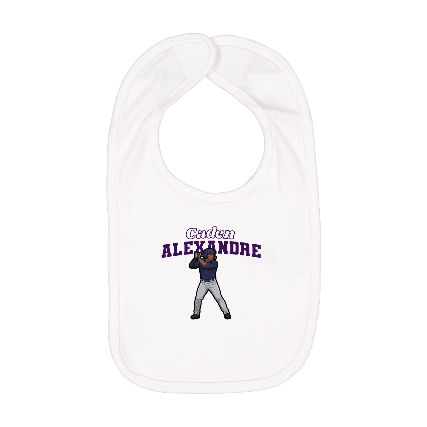 Infant Bib — Name Arch in White