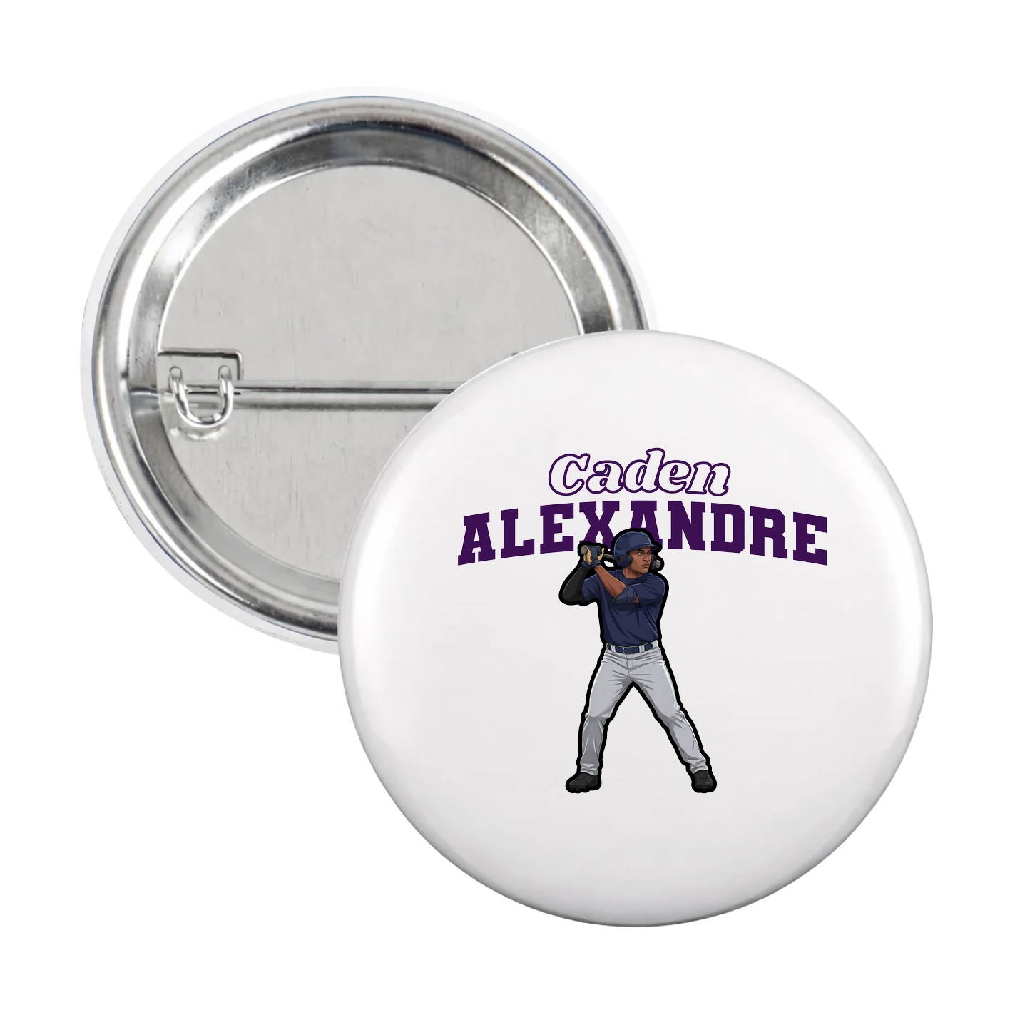 Game Day Button — Name Arch in White