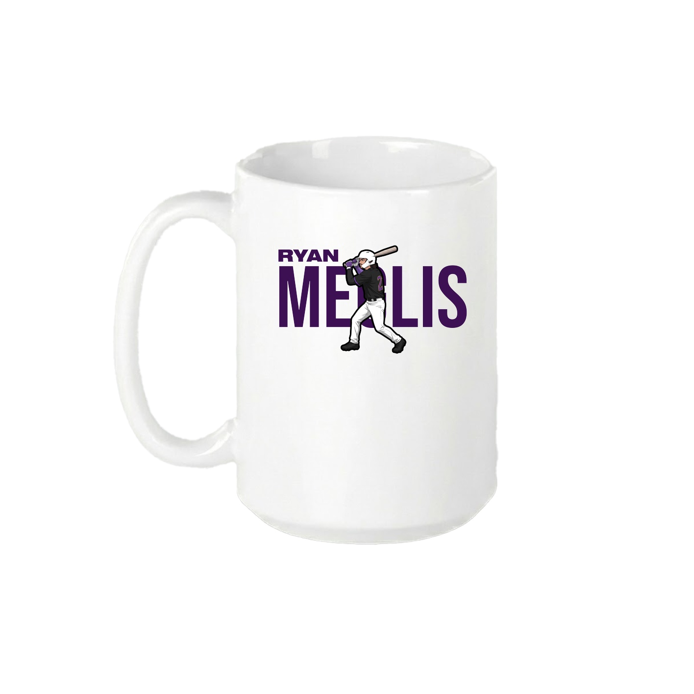 15oz Coffee Mug — Player Name in White