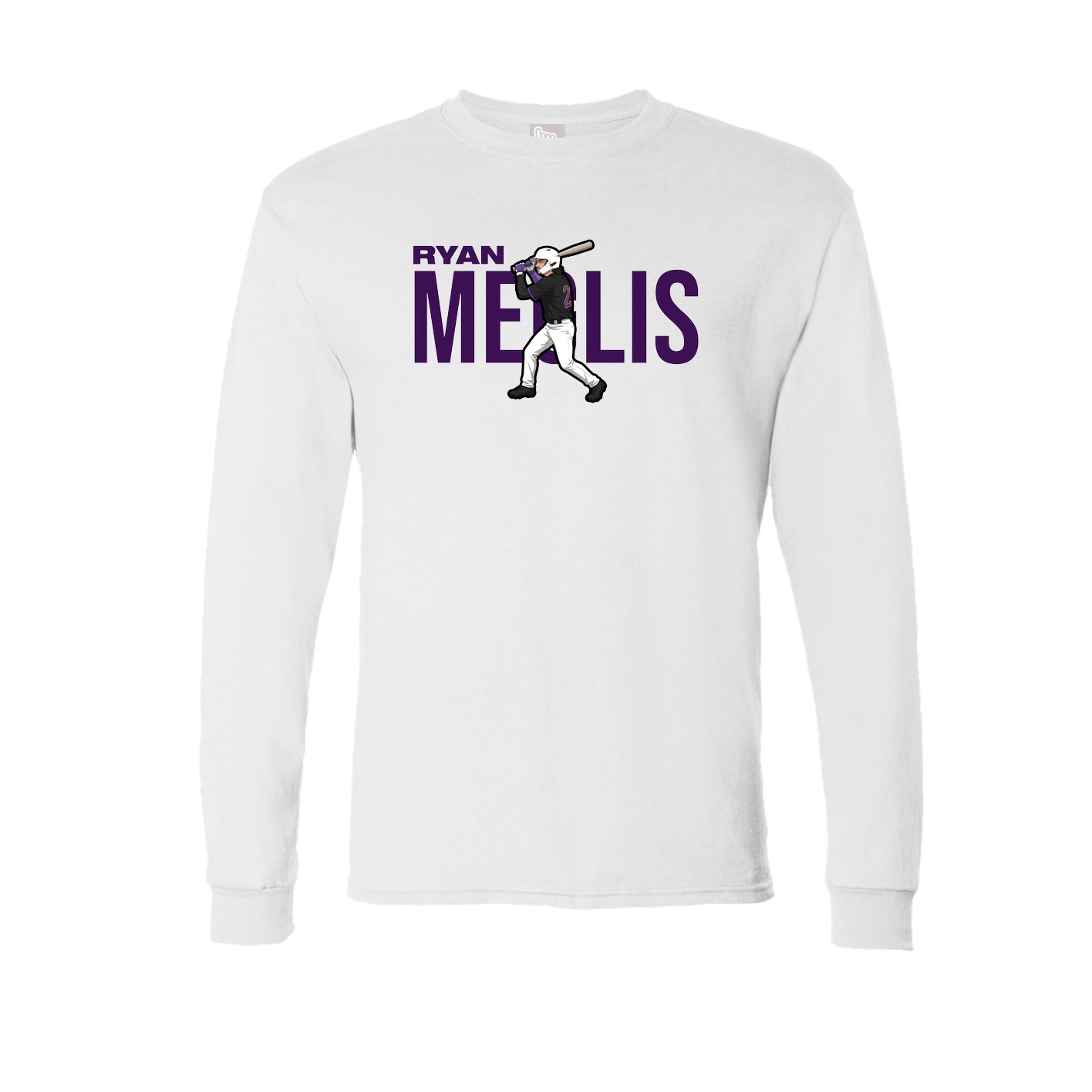 Long Sleeve Tee — Player Name in White