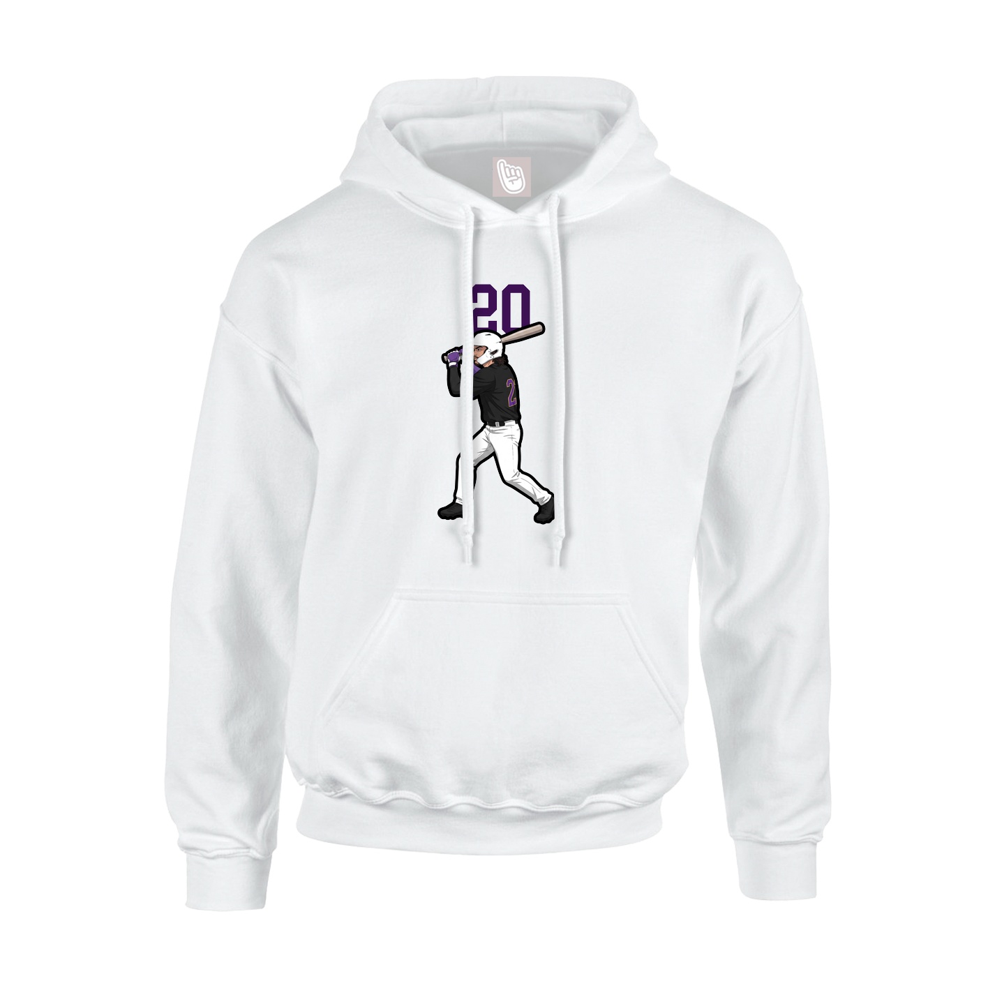Youth Hoodie — Number Top in White