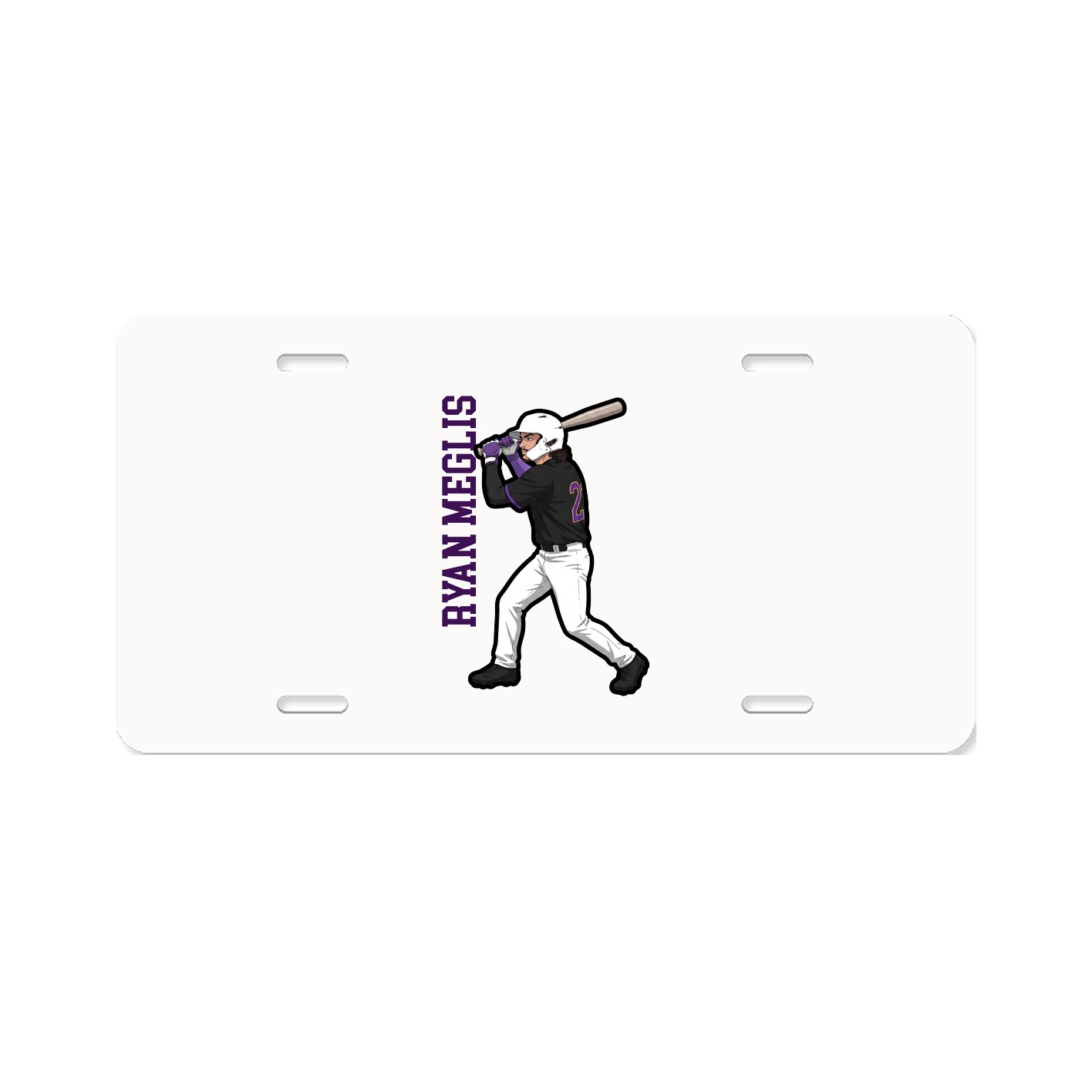 License Plate — Name Vertical in Classic