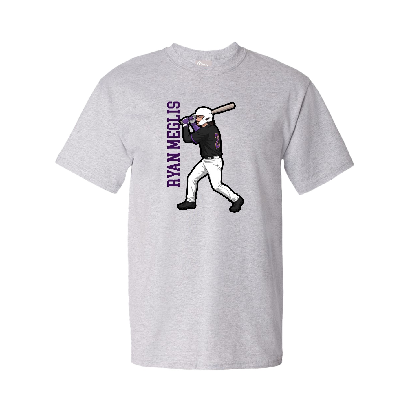 Tee — Name Vertical in Grey