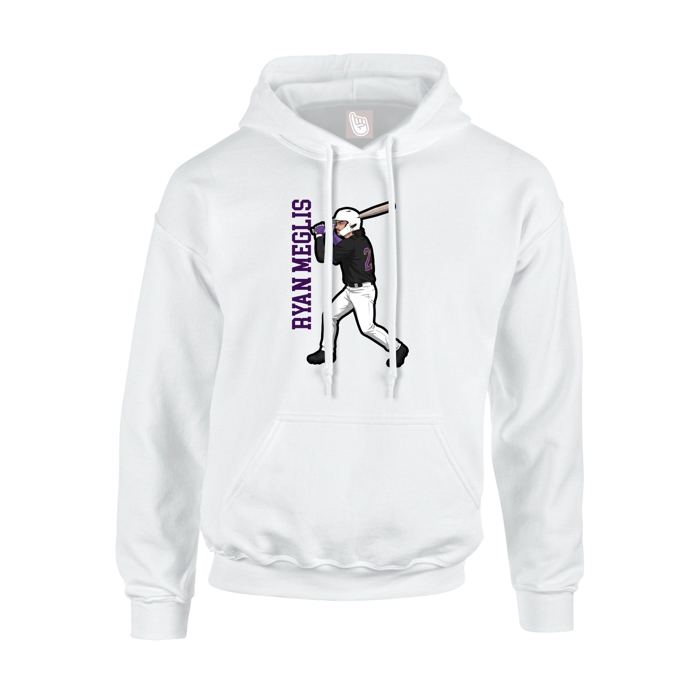 Hoodie — Name Vertical in White