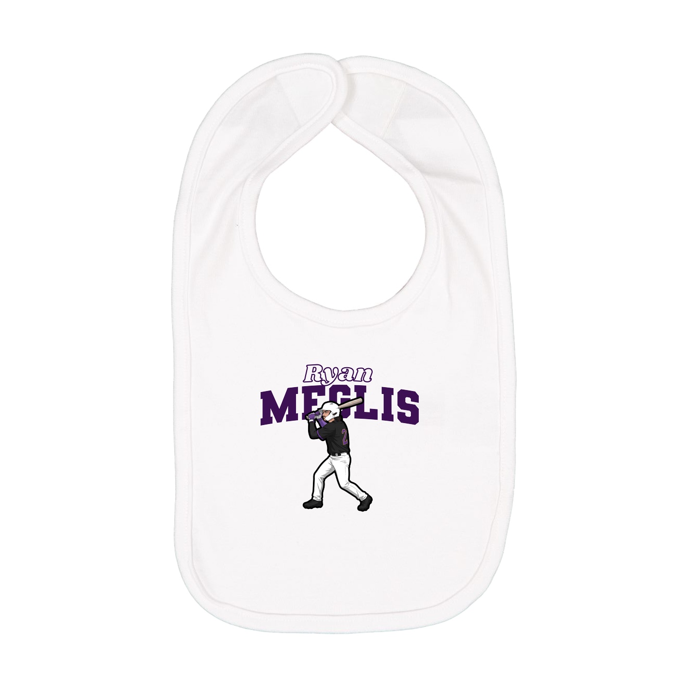 Infant Bib — Name Arch in White