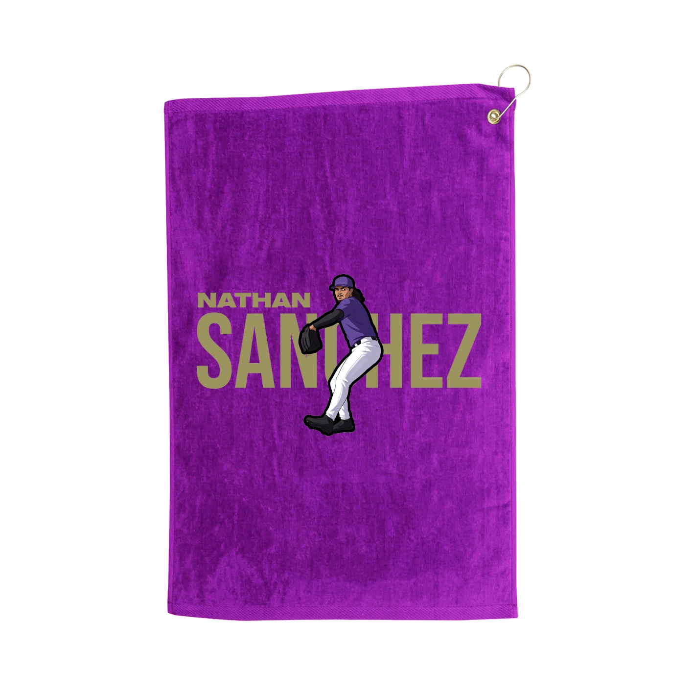 Golf Towel — Player Name in Purple