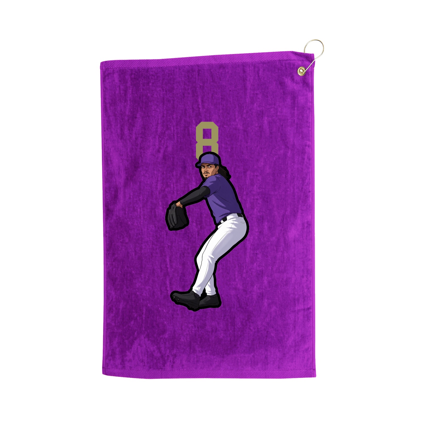 Golf Towel — Number Top in Purple