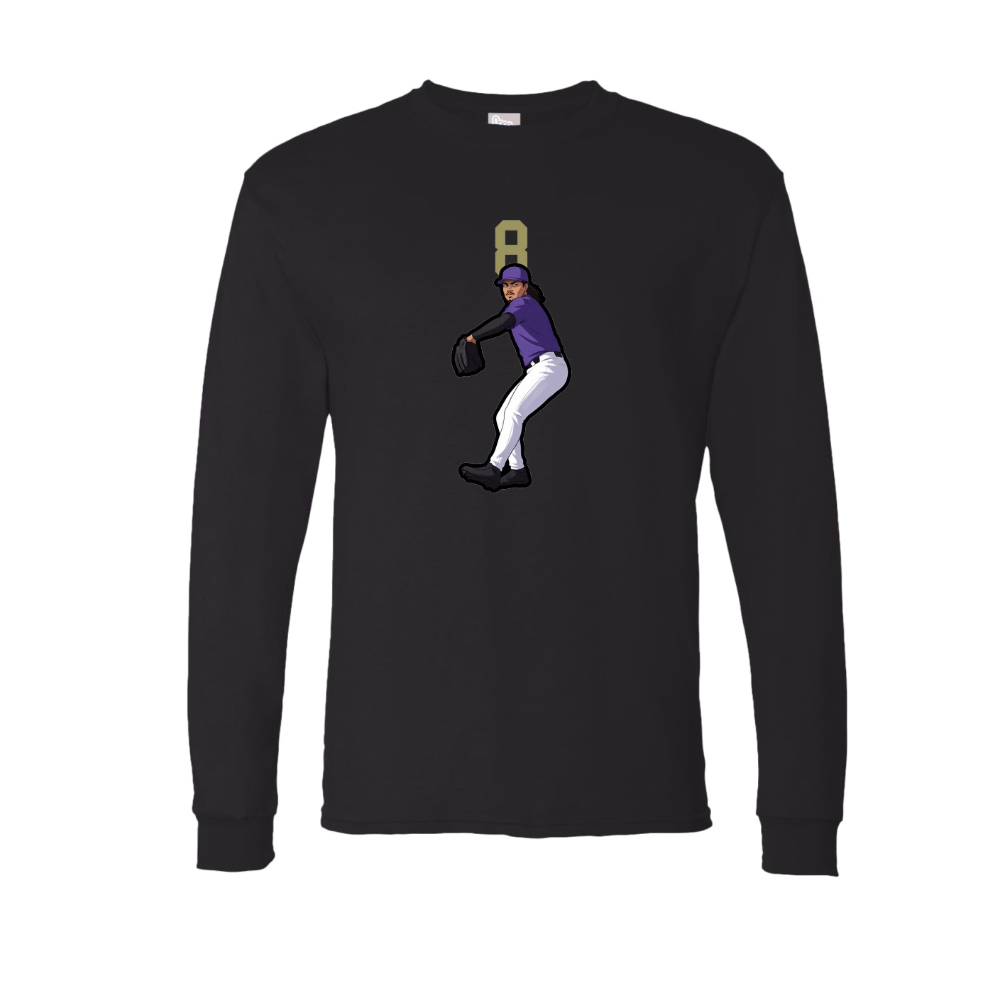 Long Sleeve Tee — Number Top in Black