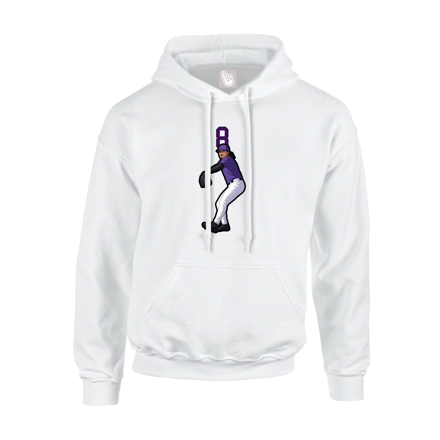 Youth Hoodie — Number Top in White