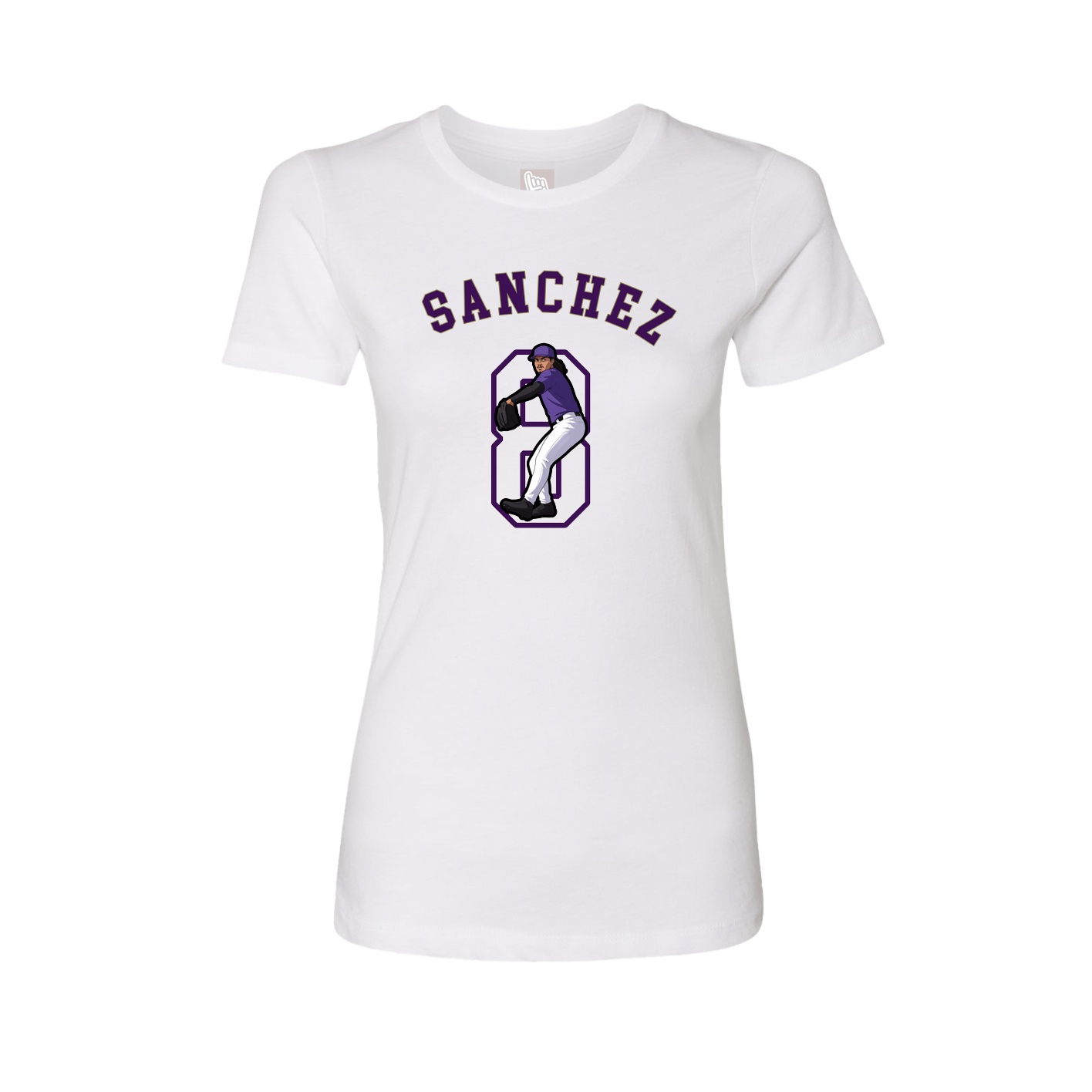 Fitted Women's Tee — Shirsey Arch in White