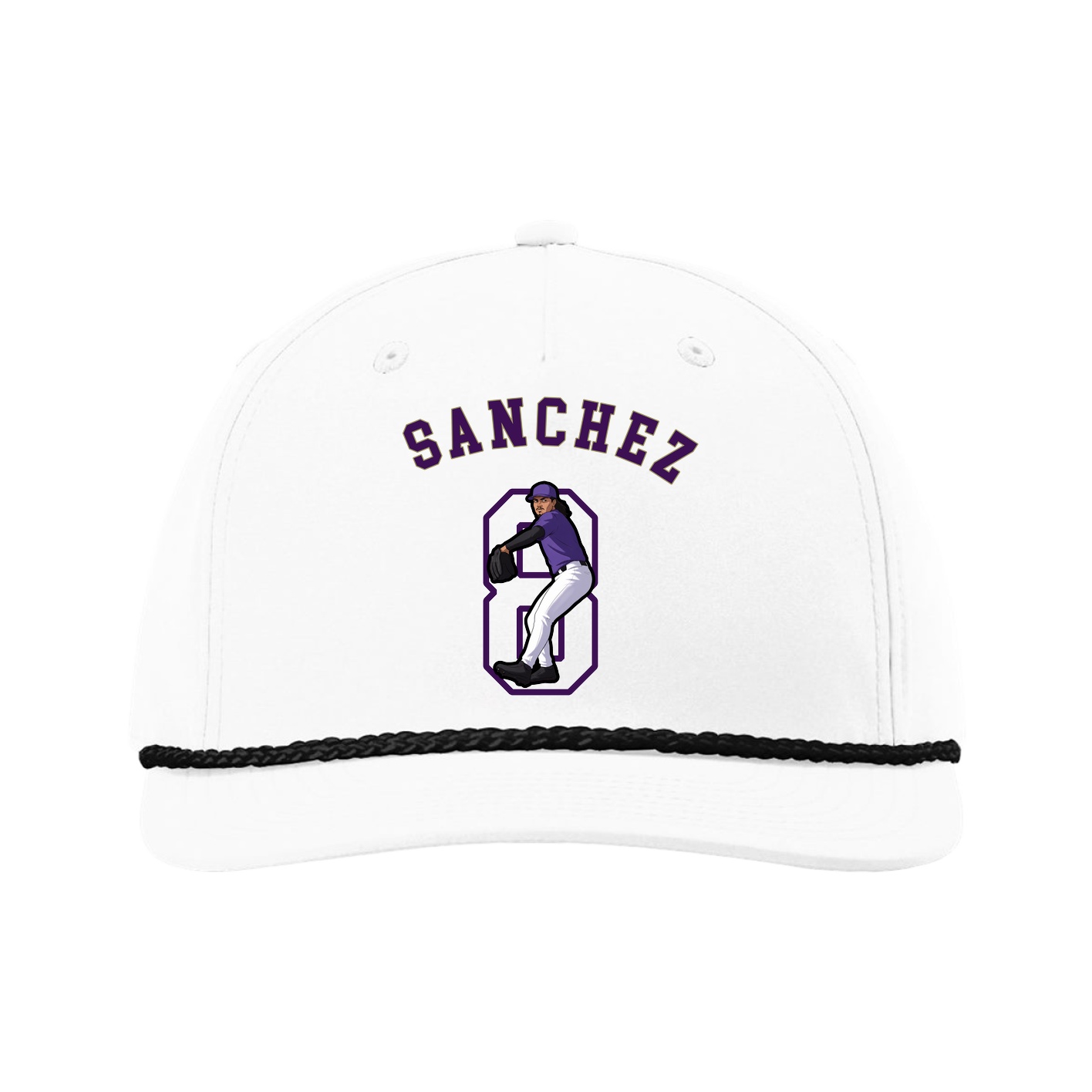 Five-Panel Classic Rope Cap — Shirsey Arch in White