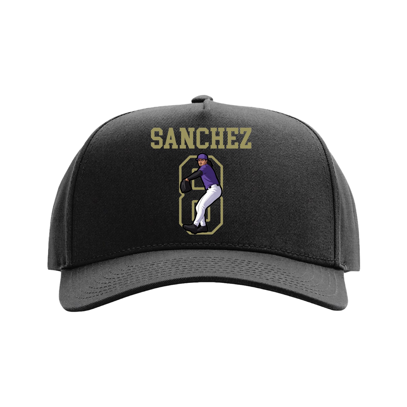 Full Fabric Five-Panel Champ Cap — Shirsey in Black