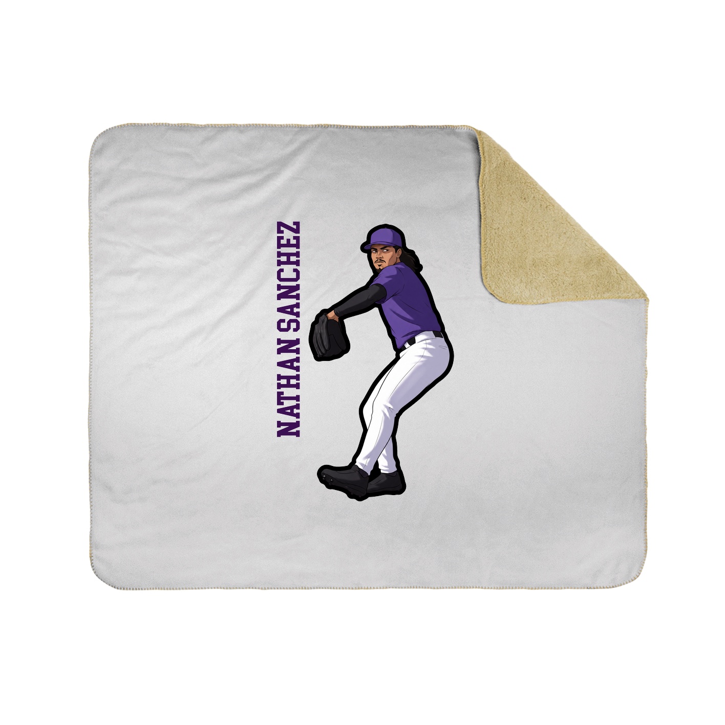 Throw Blanket — Name Vertical in White