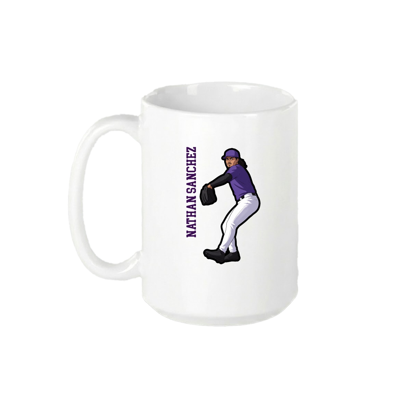15oz Coffee Mug — Name Vertical in White