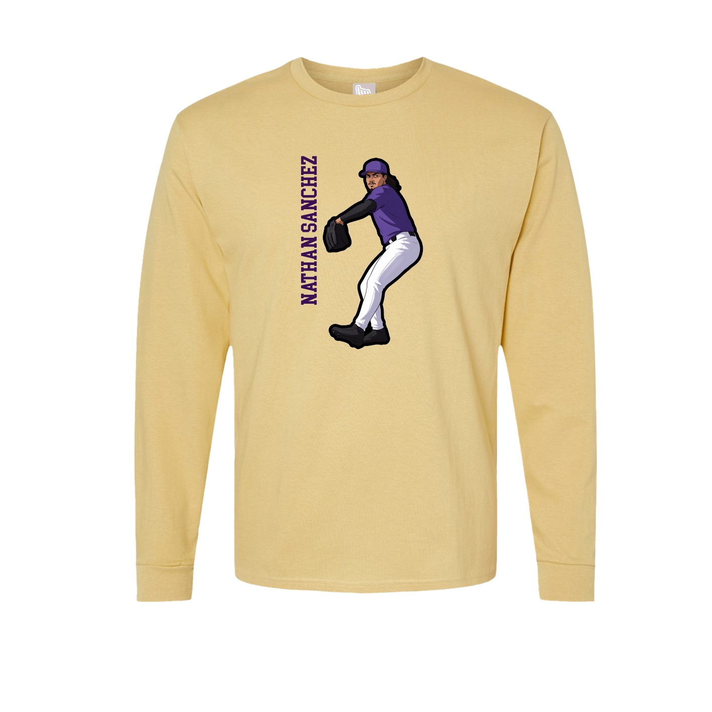 Long Sleeve Tee — Name Vertical in Vegas Gold