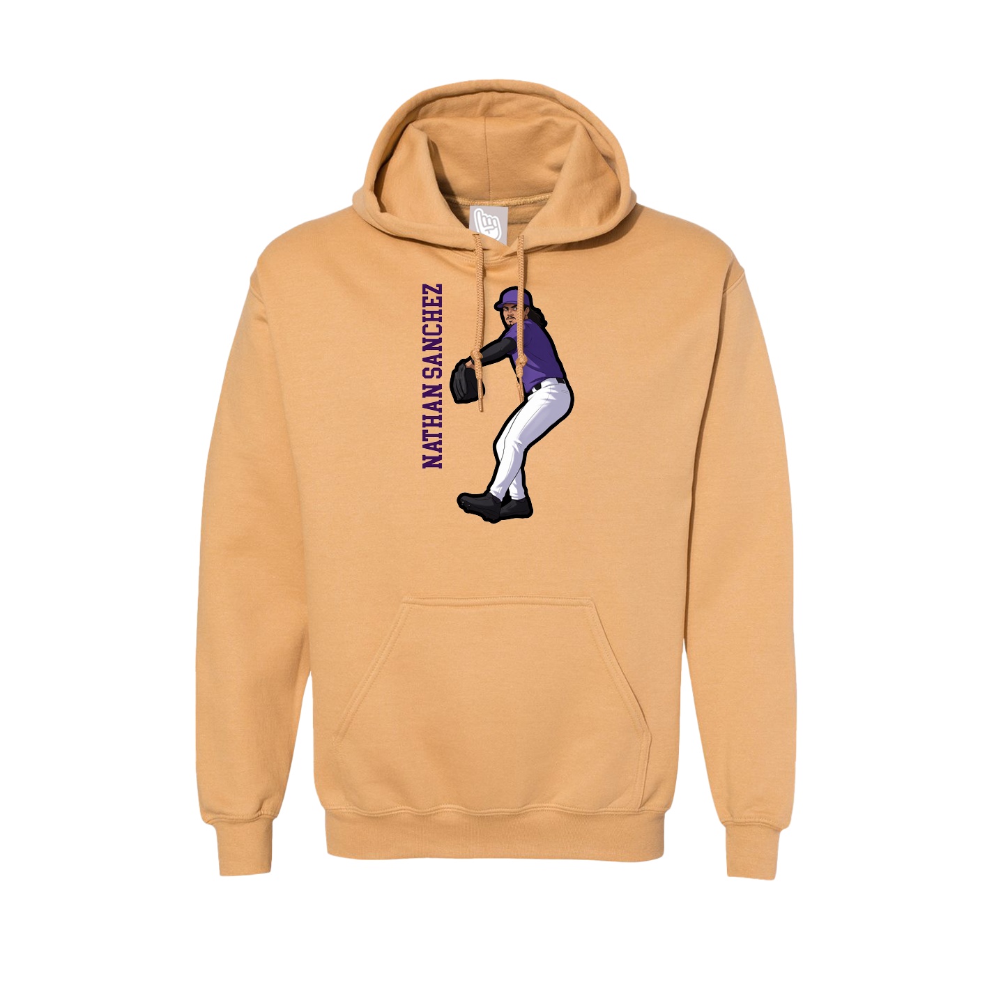 Hoodie — Name Vertical in Vegas Gold