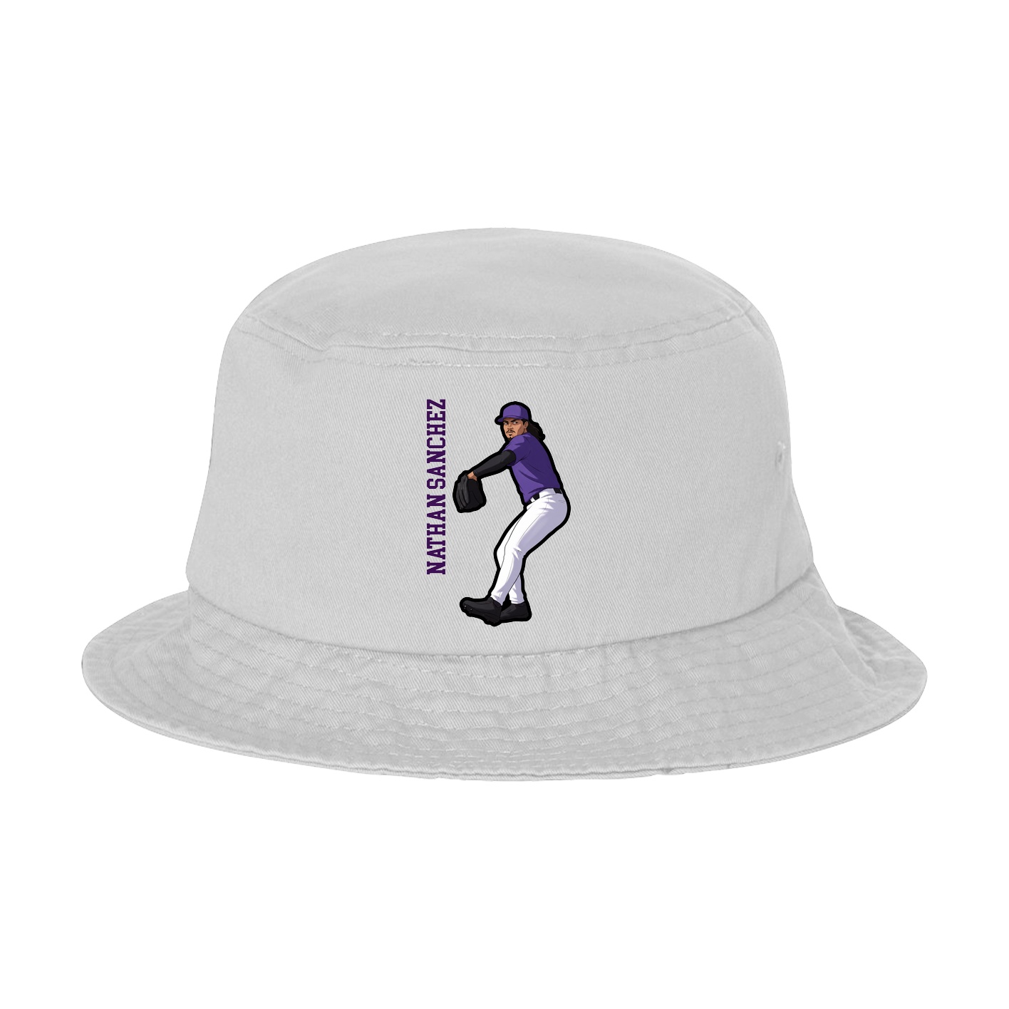 Bucket Cap — Name Vertical in White