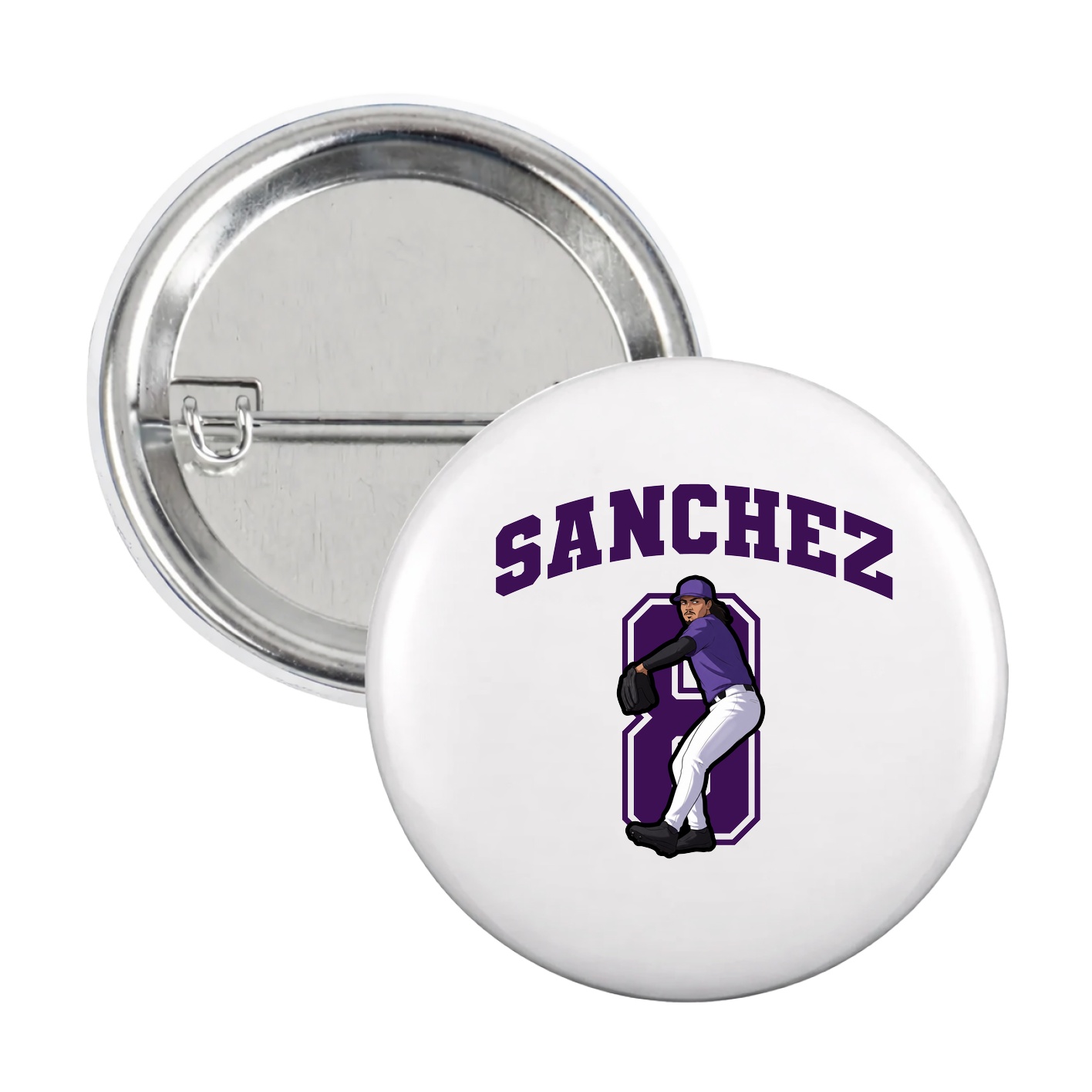 Game Day Button — Number in White