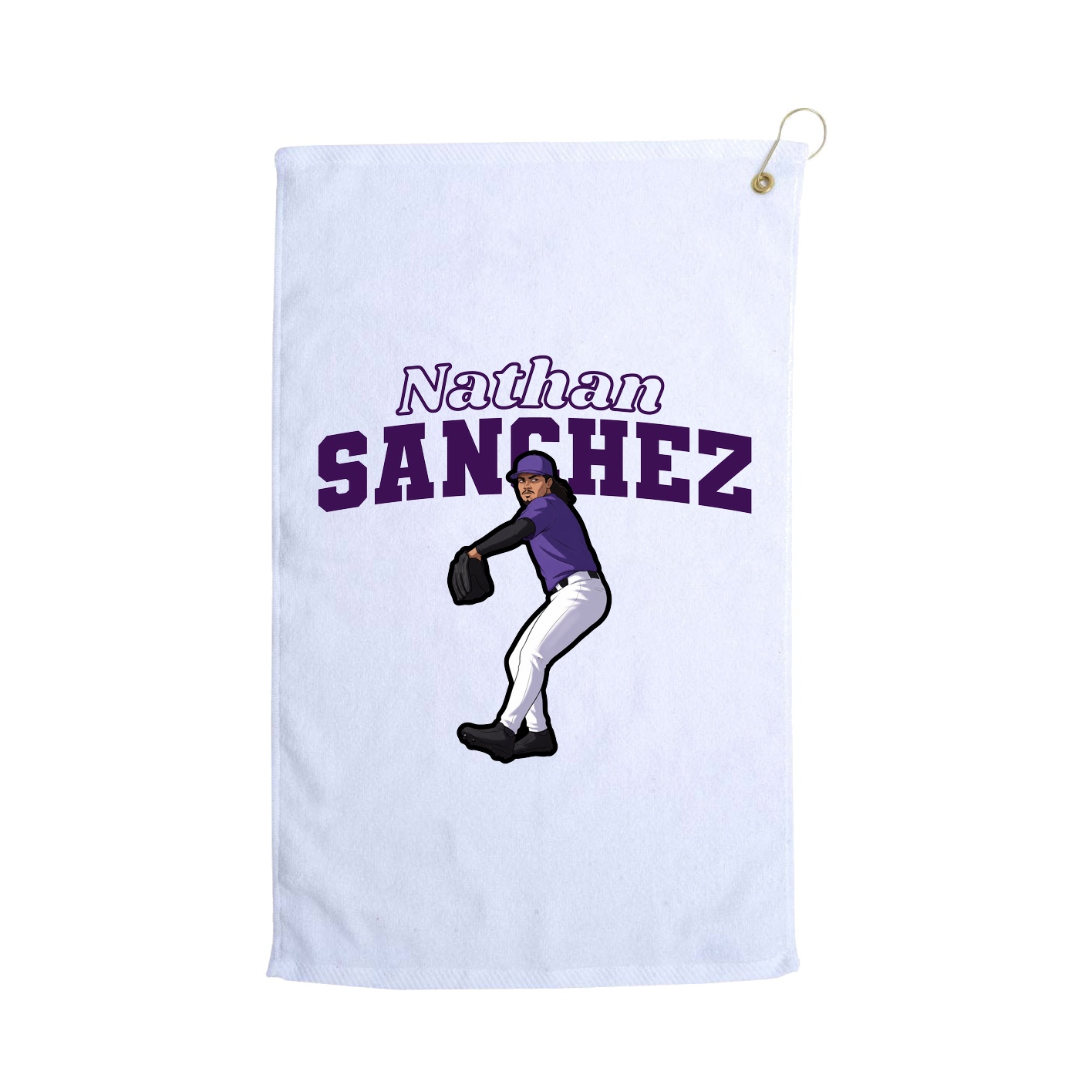 Golf Towel — Name Arch in White
