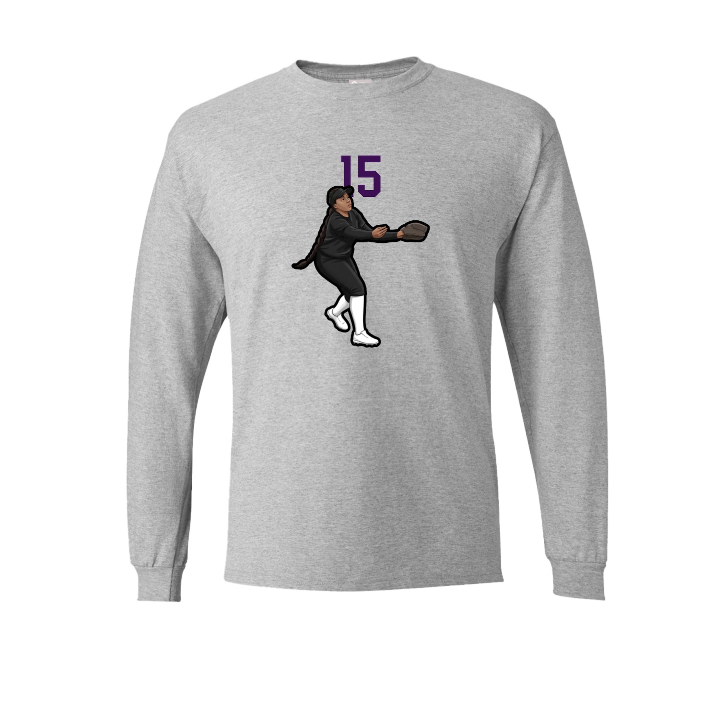Long Sleeve Tee — Number Top in Grey