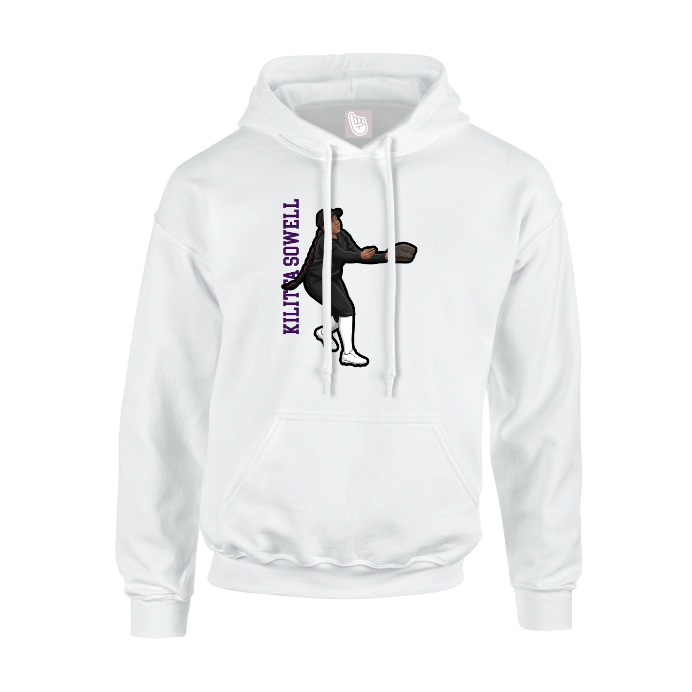 Youth Hoodie — Name Vertical in White