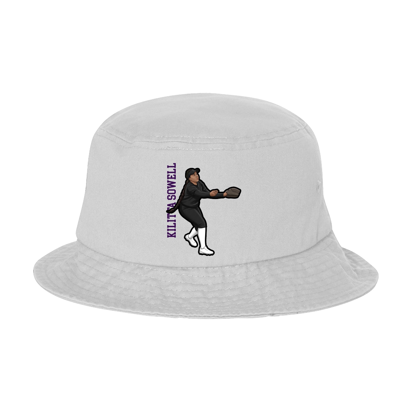 Bucket Cap — Name Vertical in White
