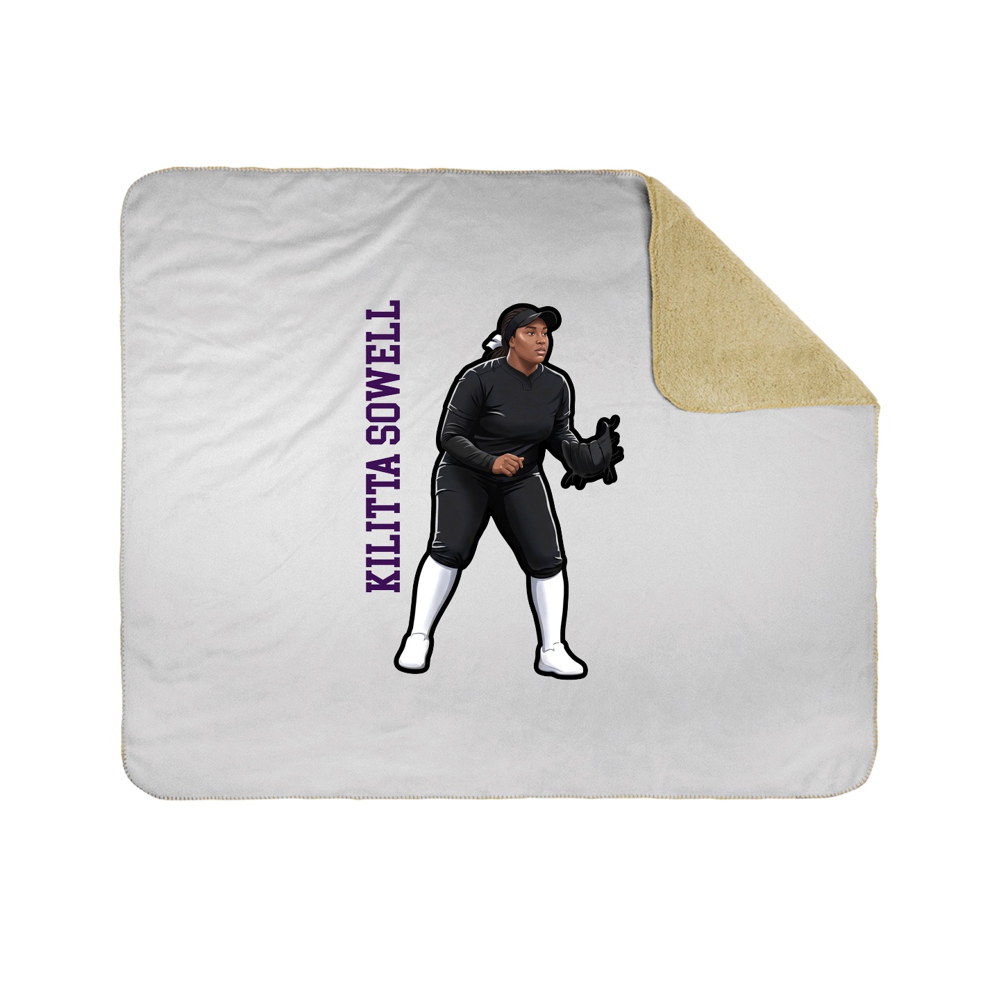 Throw Blanket — Name Vertical in White