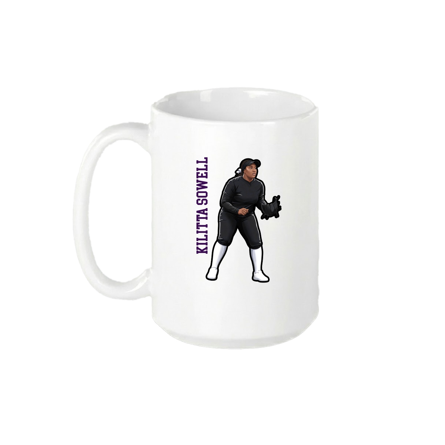 15oz Coffee Mug — Name Vertical in White
