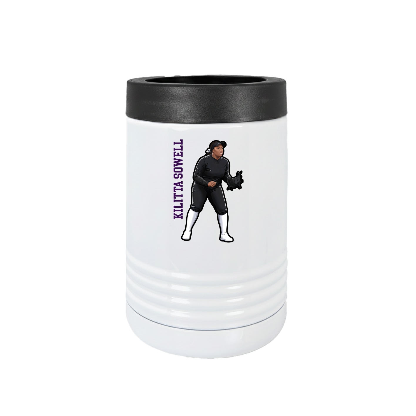 Beverage Holder — Name Vertical in White