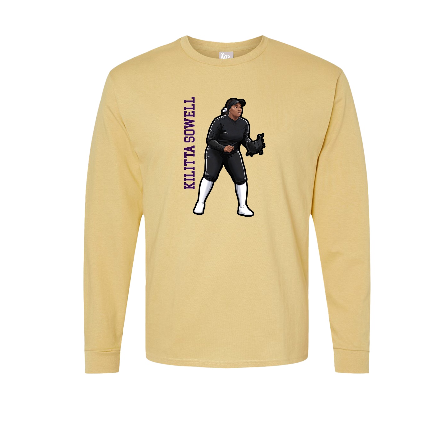 Long Sleeve Tee — Name Vertical in Vegas Gold