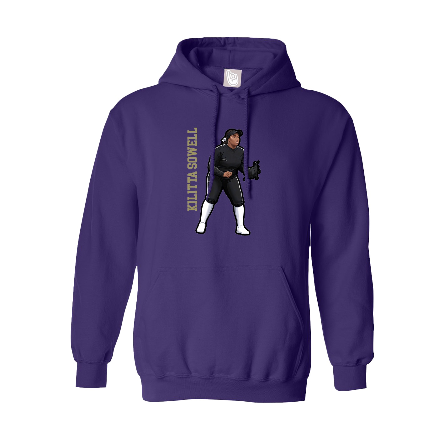 Youth Hoodie — Name Vertical in Purple