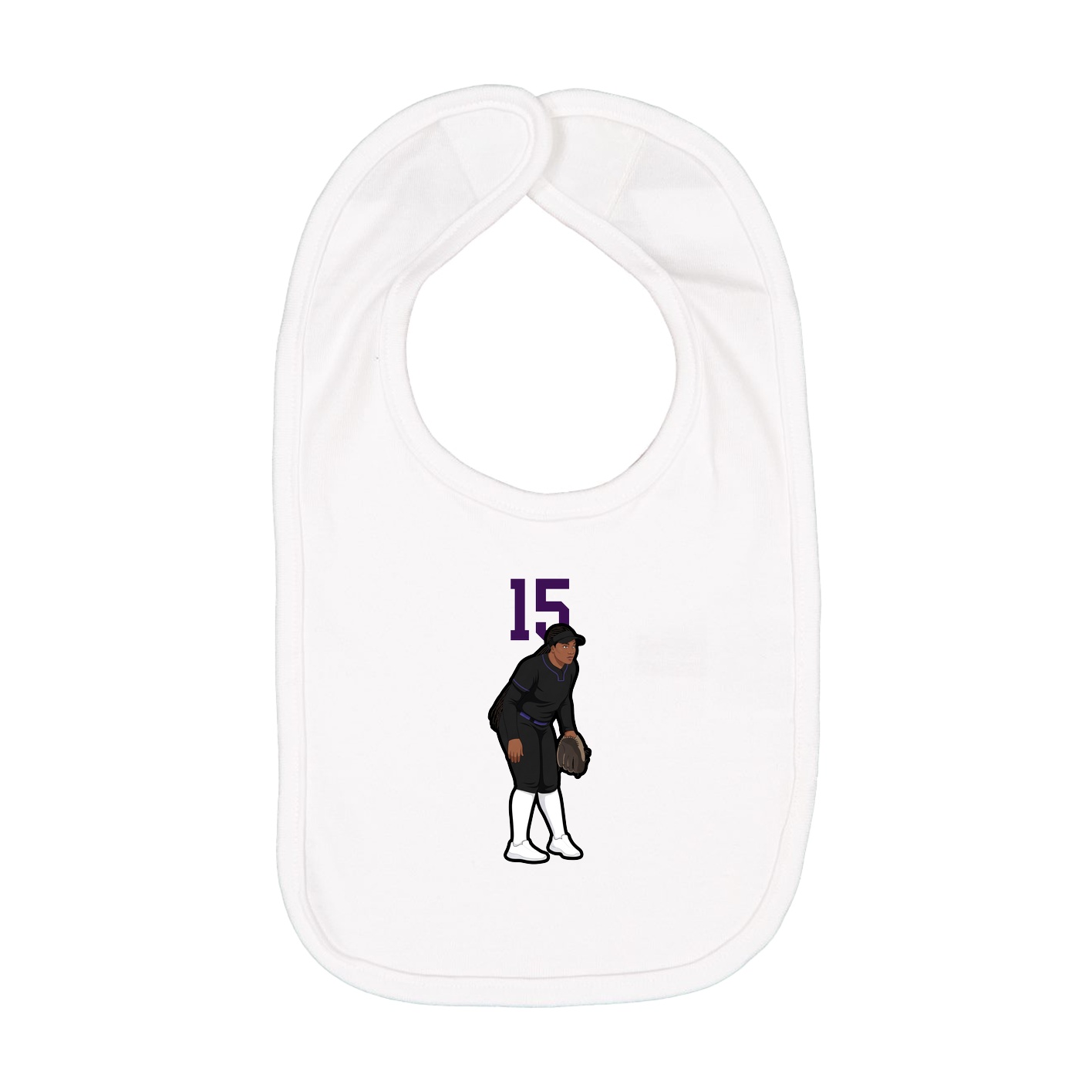 Infant Bib — Number Top in White