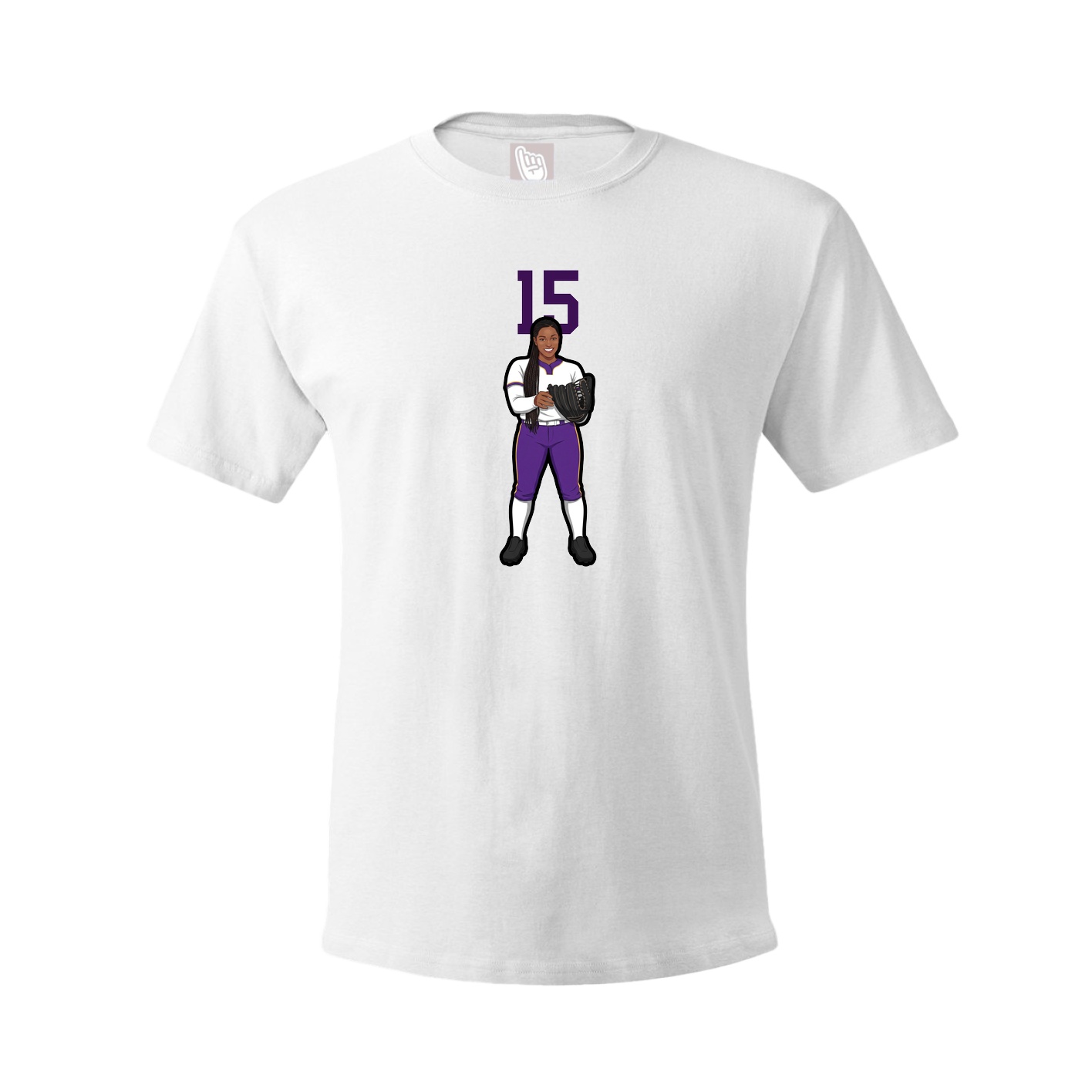 Youth Tee — Number Top in White