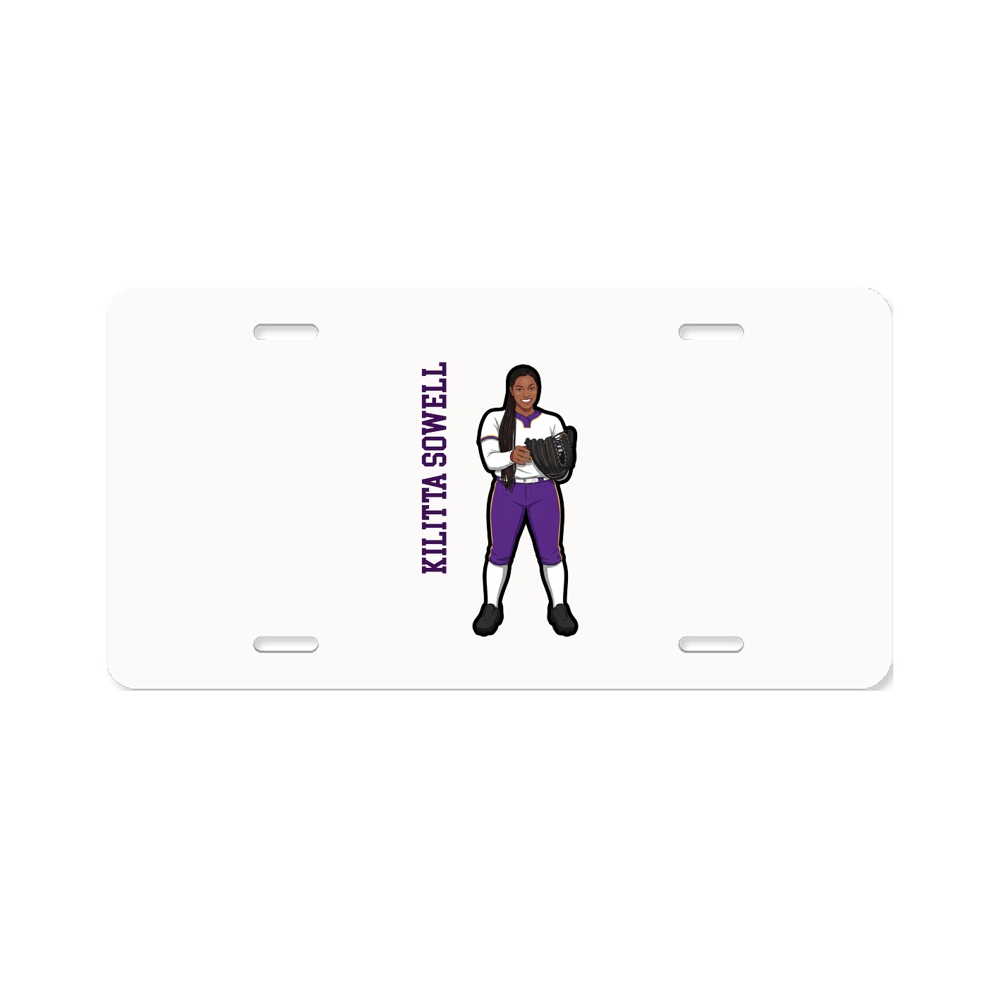 License Plate — Name Vertical in Classic