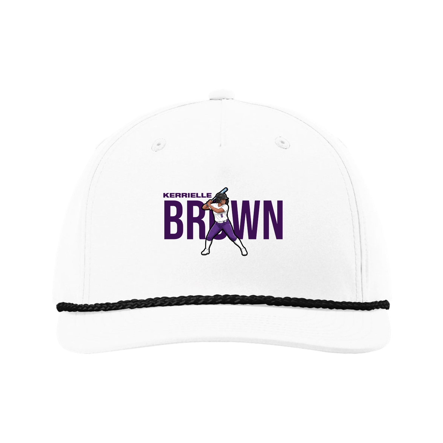 Five-Panel Classic Rope Cap — Player Name in White