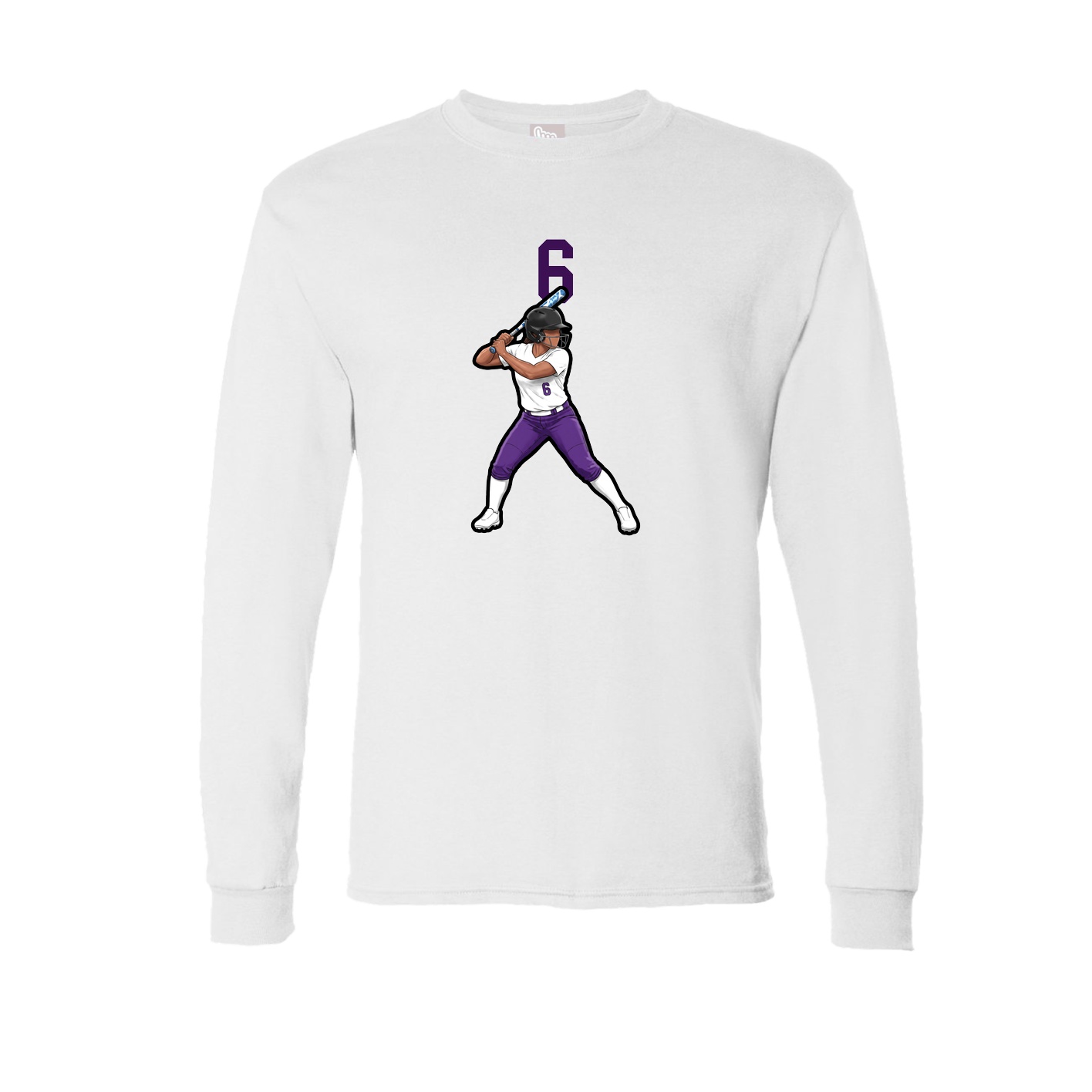 Long Sleeve Tee — Number Top in White